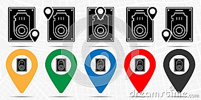 Hardisk iconicon in location set. Simple glyph, flat illustration element of web design development theme icons Cartoon Illustration