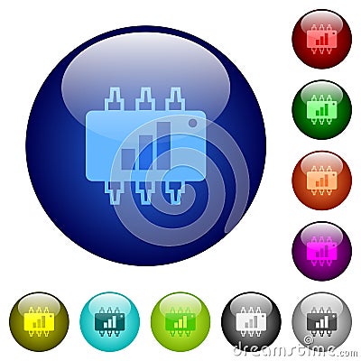 Hardware acceleration color glass buttons Stock Photo