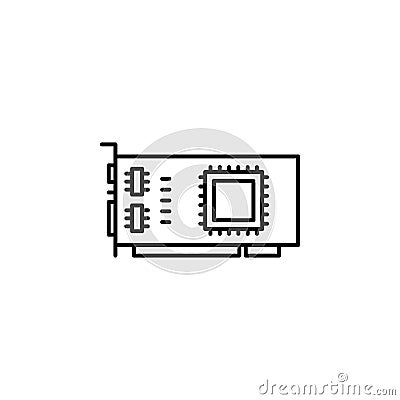 hardware, chip, processor, video card icon. Simple thin line, outline vector of hardware icons for UI and UX, website or mobile Stock Photo