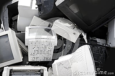 Hardware computer crt monitor recycle industry Stock Photo
