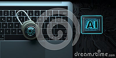 Hardware Encryption DLock Processor Cartoon Illustration