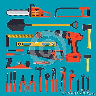 Hardware tools set Vector Illustration