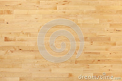 Hardwood basketball court floor viewed from above Stock Photo