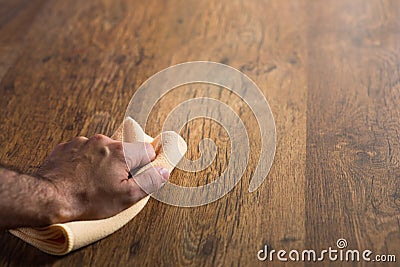 Hardwood floor manteinance Stock Photo