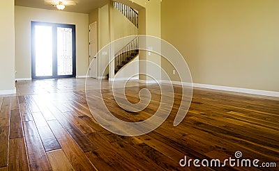 Hardwood flooring in new home Stock Photo