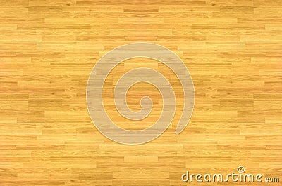 Hardwood maple basketball court floor viewed from above. Stock Photo