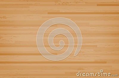 Hardwood maple basketball court floor viewed from above. Wooden floor pattern and texture. Vector Vector Illustration