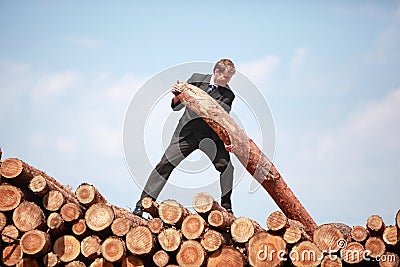 Hardworking business man - metaphor Stock Photo
