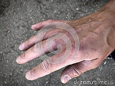 Hardworking Mans Hands Stock Photo