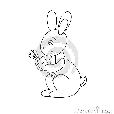 Hare for coloring book Vector Illustration