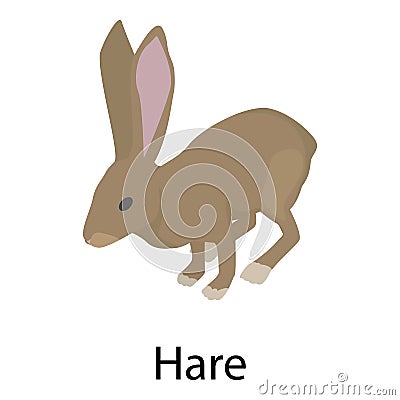 Hare icon, isometric style Stock Photo