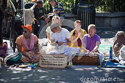 Hare Krishna follower in New York Editorial Stock Photo