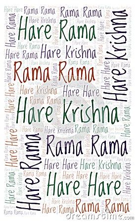 Hare Krishna word cloud. Stock Photo