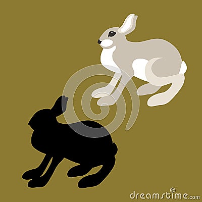 Hare vector illustration style Flat profile Vector Illustration