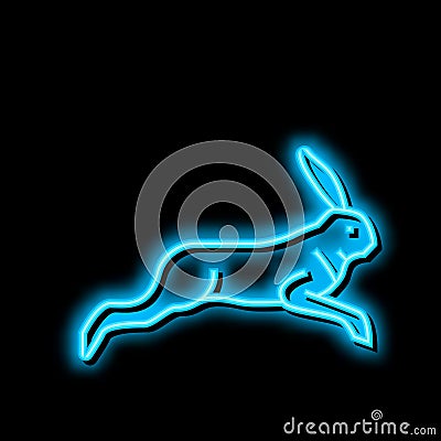 hare wild animal neon glow icon illustration Vector Illustration