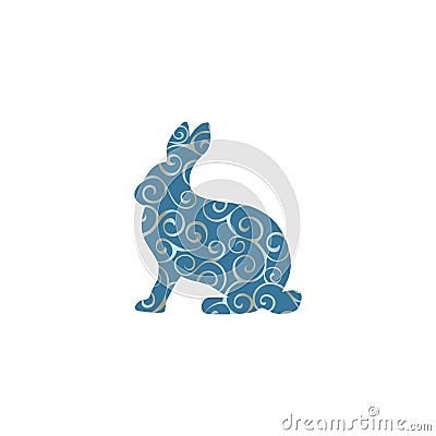 Hare wild color silhouette animal Vector Illustration