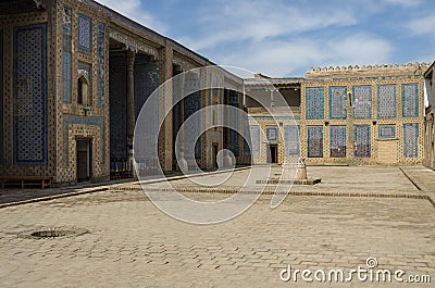 The harem courtyard s in Tosh Hovl Palace, Khiva, Uzbekistan Editorial Stock Photo