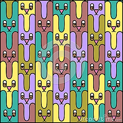 Hares. Texture Vector Illustration