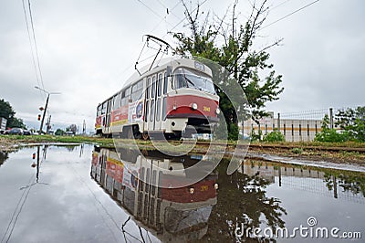 Harkiv old tram Tatra T3 Editorial Stock Photo