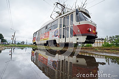 Harkiv old tram Tatra T3 Editorial Stock Photo