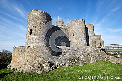 The Harlech Castle in North Wales Stock Photo