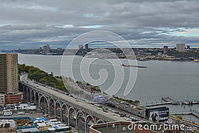 Harlem view, Hudson river Editorial Stock Photo