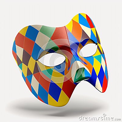 Harlequin carnival mask isolated on white background Stock Photo