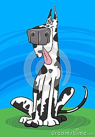Harlequin dog cartoon illustration Vector Illustration