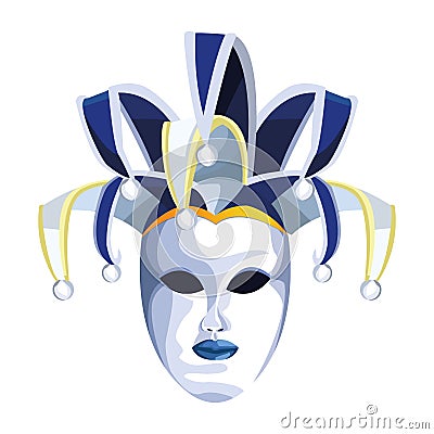 Harlequin mask icon, colorful design Vector Illustration