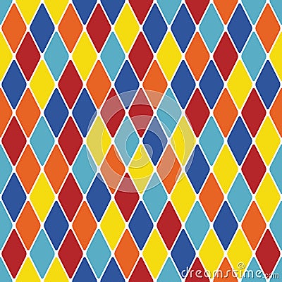 Harlequin particoloured seamless pattern X Vector Illustration