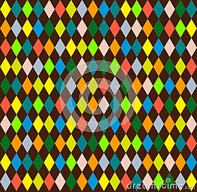 Harlequin seamless background with rhombus Vector Illustration