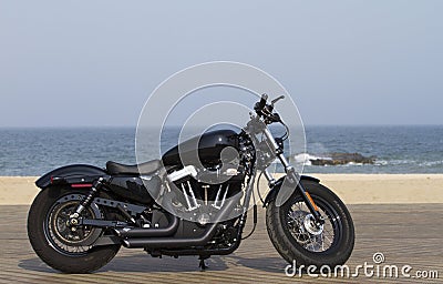 Harley Davidson at the beach Editorial Stock Photo