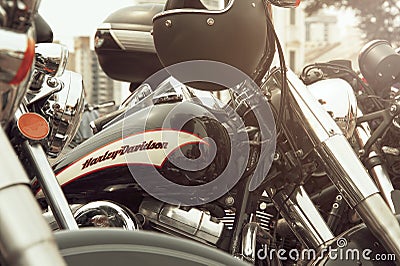 Harley-Davidson Motor Cycles is one of the most iconic motorcycle brands. Editorial Stock Photo