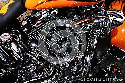 Harley Davidson Motorcycle Engine Editorial Stock Photo