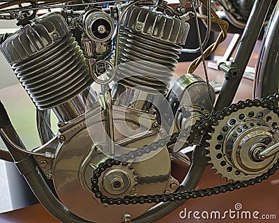 Harley Davidson motorcycle 1914 engine Editorial Stock Photo