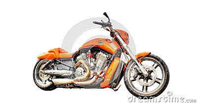 Harley Davidson motorcycle isolated on a white background Editorial Stock Photo