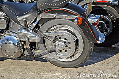 Harley davidson rear wheel Editorial Stock Photo