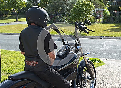 Harley Davidson Rider- 100 year anniversary bike Editorial Stock Photo