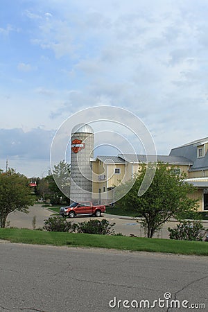 Harley Davidson silo, Des Moines, Iowa Editorial Stock Photo