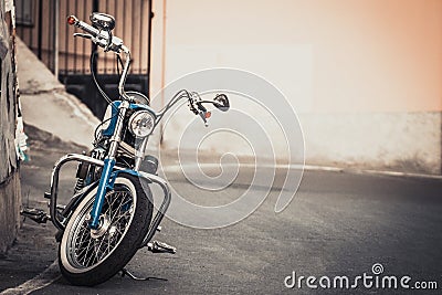 Harley Davidson-style motorcycle on the road Editorial Stock Photo