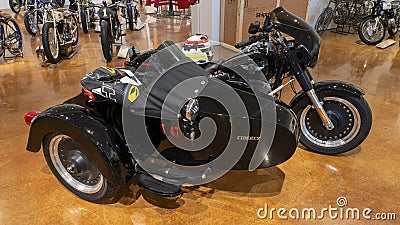 Harley-Davidson T47 with Liberty Sidecar on display in the Haas Moto-Museum in Dallas, Texas. Editorial Stock Photo