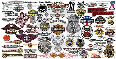 Harley Davidson vector logo collection Vector Illustration