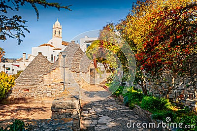Ð¡harm of the ancient cities of Europe. Splendid morning view of strret with trullo trulli Stock Photo