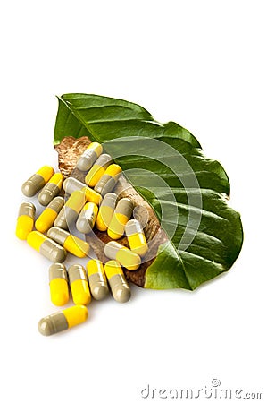 Harm of antibiotic pills concept Stock Photo