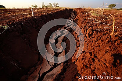 Harmful Soil agriculture erosion. Generate Ai Stock Photo