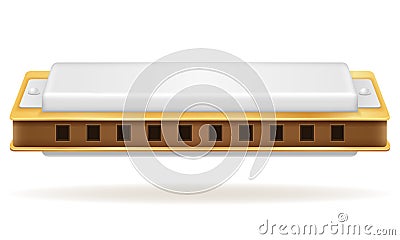 Harmonica wind musical instruments stock vector illustration Vector Illustration