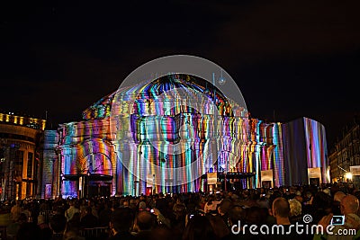 Harmonium project Edinburgh vertical projection Editorial Stock Photo