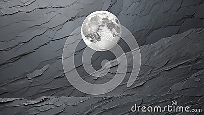 Celestial Slate Harmony: Moonlit Serenity Background. AI generate Stock Photo