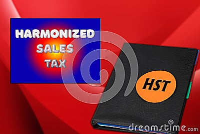 Harmonized sales tax HST memo near folder Stock Photo