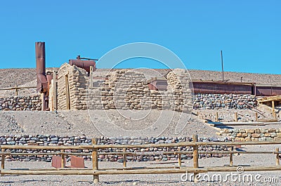 Harmony Borax Works in Death Valley Stock Photo